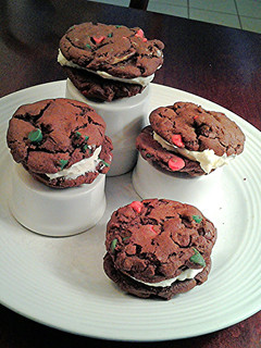 A picture of Chocolate Sandwich Cookies with Peppermint Cream Filling.