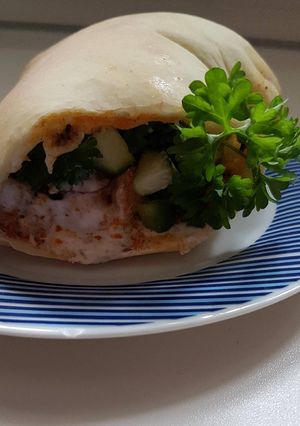 Gyros házi pitában recept fotója