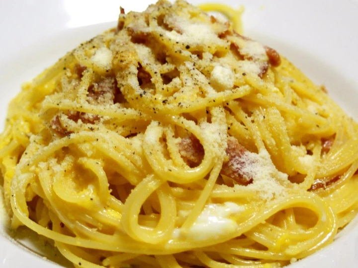 Recipe Simple! Delicious! Authentic Pasta Carbonara the Can Spoil the Tongue Tasty
