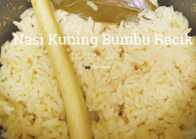 Resep Nasi Kuning Bumbu Racik magic com oleh Noviana Sari - Cookpad