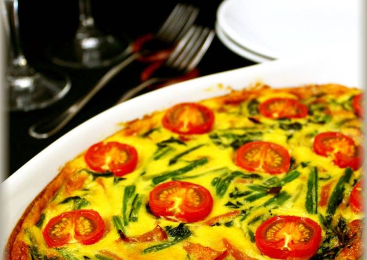 Steps to Make Perfect Spinach, Bacon, and Tomato Quiche