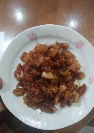 Hình của món Tóp mỡ rim mắm.