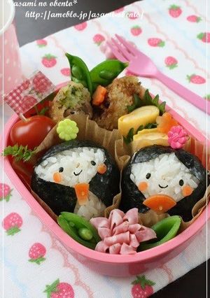 A picture of Doll Festival Hina-doll Bento.