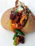 Baked Potato With Spicy Beans And Vegetable