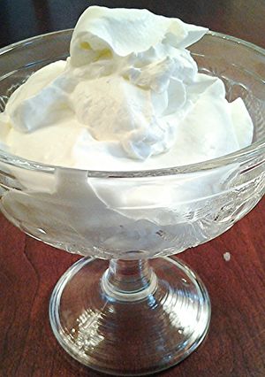 A picture of Stabilized Whipped Cream, For Frosting, Topping and Dipping.