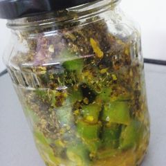 A picture of Green Chilli Pickle...Jalapeño Pickle.