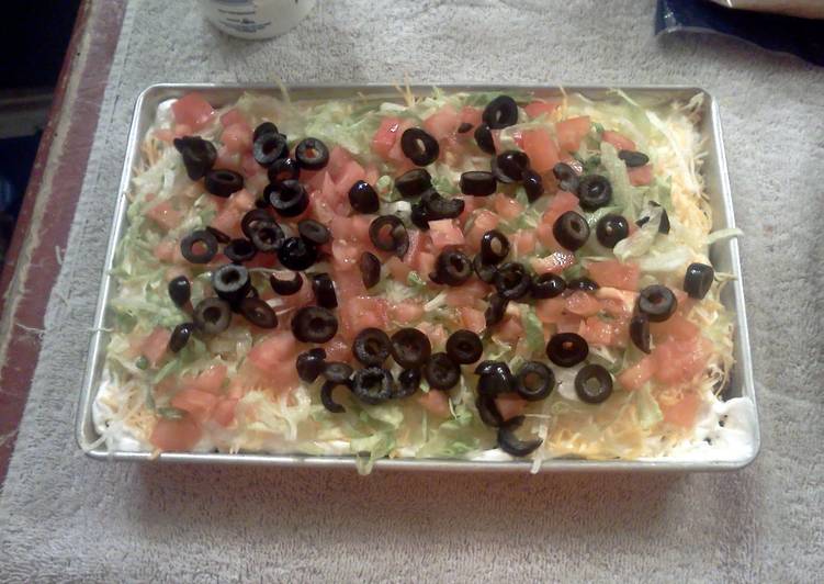 Simple Way to Make Homemade nivi&#39;s 8 layer taco dip