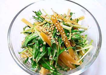 Ultimate, Prepare Dried Sweet Potato and Mizuna with MayonnaisePonzu Dressing Delicious Nutritious