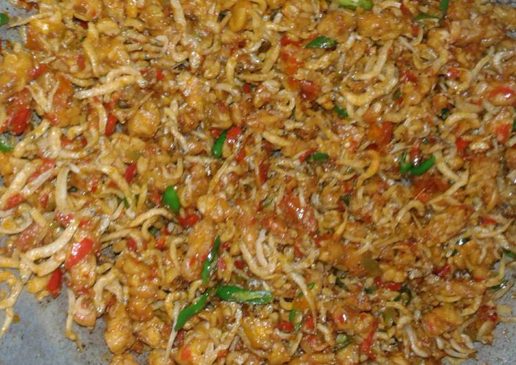 Resep Sambalado teri medan mix tempe Anti Gagal