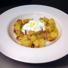 A picture of LG BAKED CHEESY POTATO TOP LEMONY YOGURT.
