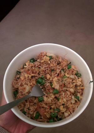 A picture of Seafood fried rice.