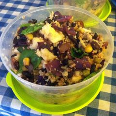 A picture of Roasted Cauliflower, Red Cabbage & Black Bean Couscous.