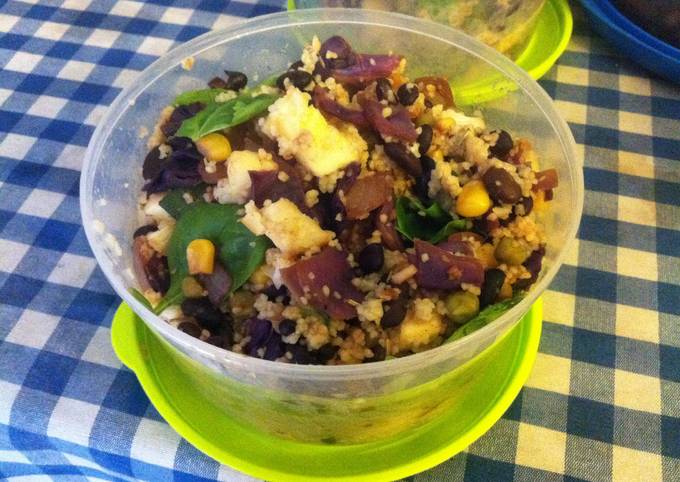Roasted Cauliflower, Red Cabbage & Black Bean Couscous