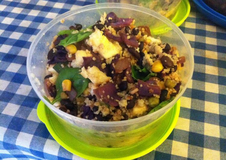 Recipe of Ultimate Roasted Cauliflower, Red Cabbage & Black Bean Couscous