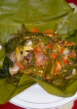 Foto resep Pepes Ikan Asin Daun Singkong