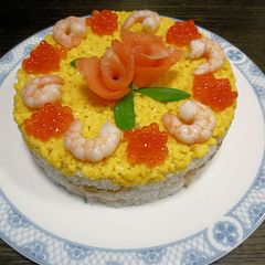 A picture of Sushi Cake For Hinamatsuri (Girl's Day Festival).