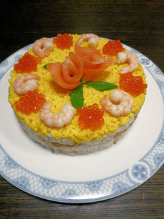 A picture of Sushi Cake For Hinamatsuri (Girl's Day Festival).