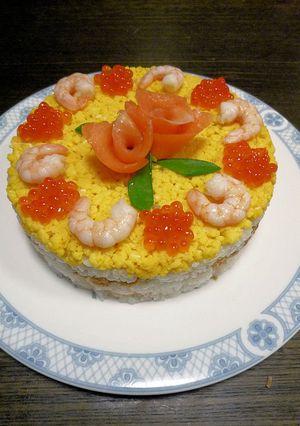A picture of Sushi Cake For Hinamatsuri (Girl's Day Festival).