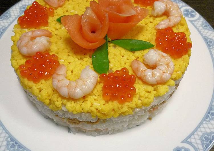 Recipe of Quick Sushi Cake For Hinamatsuri (Girl&#39;s Day Festival)