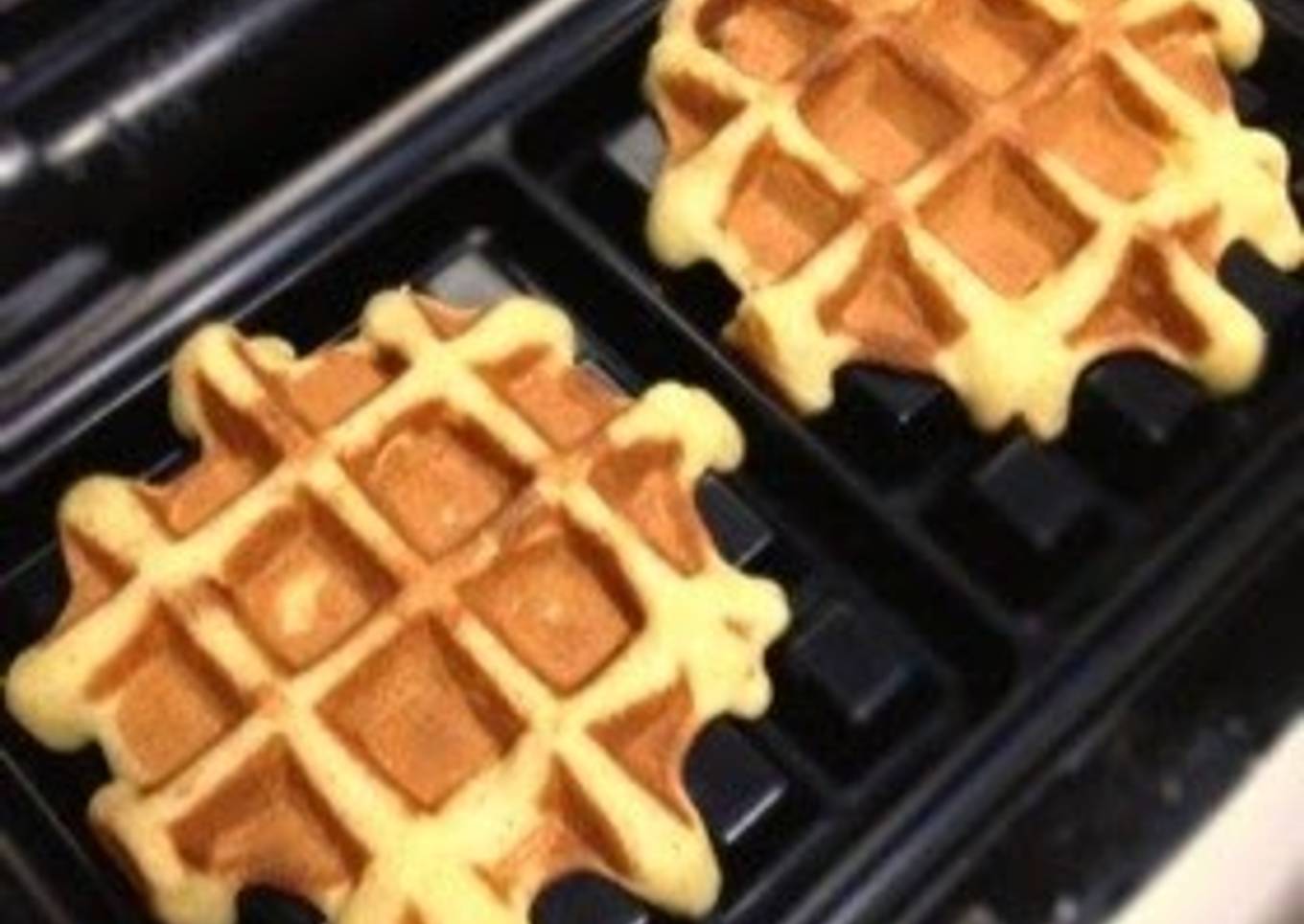 Sugar-free banana waffles made with a pancake mix