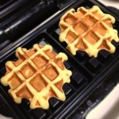 A picture of No Sugar Banana Waffles Made with Pancake Mix.