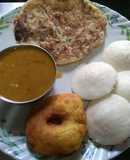 Idli, Sambhar, Vada, Uttapam