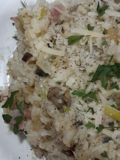 A picture of Mushroom, Bacon And Leek Risotto.