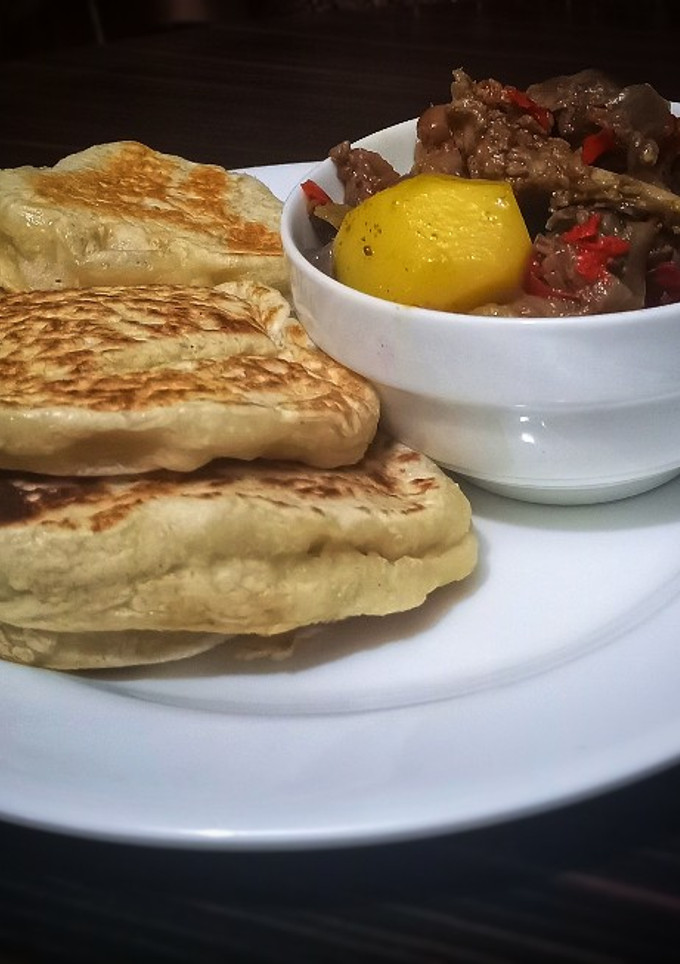 Flat bread with goat meat pepper soup ainihin hoton girkin