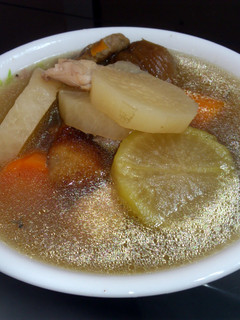 A picture of Raddish And Carrot In Chicken Soup.