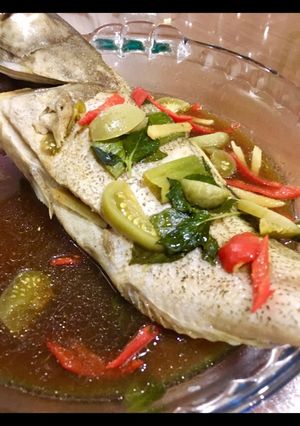 Foto resep Kerapu Kukus dengan Jahe dan Daun Bawang