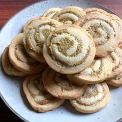 A picture of Pistachio Pinwheel Cookies.