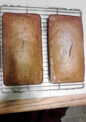 A picture of banana bread.