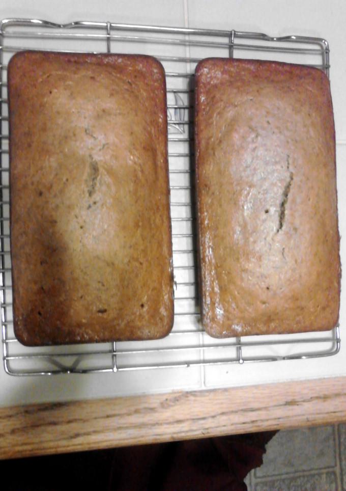 A picture of banana bread.