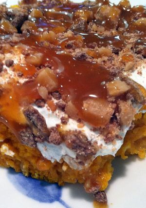 A picture of Better Than Sex Pumpkin Poke Cake.