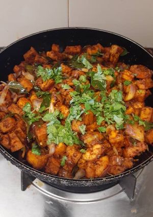 A picture of Fried Tofu Varuval (Vegan).
