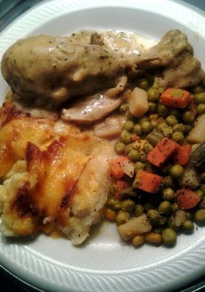 A picture of Kalah's fall-off-the-bone super moist roasted chicken.