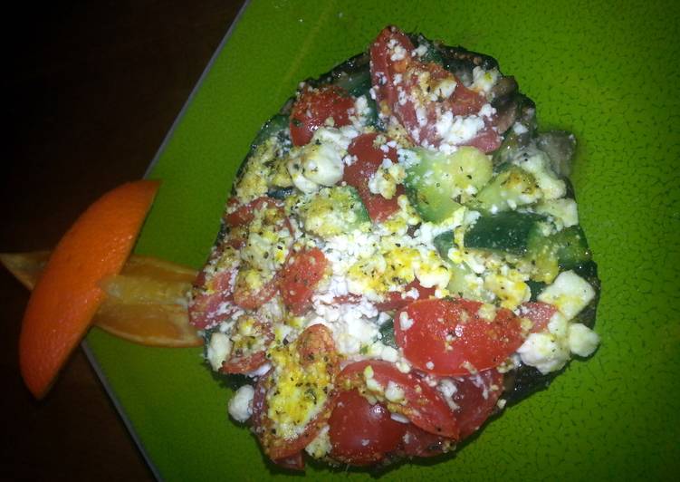 Step-by-Step Guide to Cook Speedy zucchini tomato feta stuffed portabella