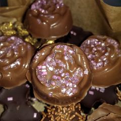 A picture of Sophie's strawberry cream chocolates..
