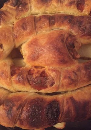Tepsis krumpli kolbásszal másképp recept fotója