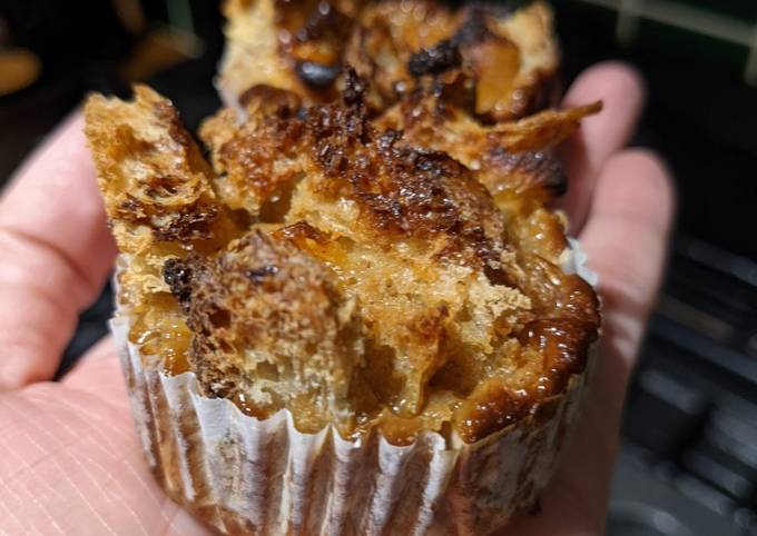 Sourdough bread and butter pudding cupcakes