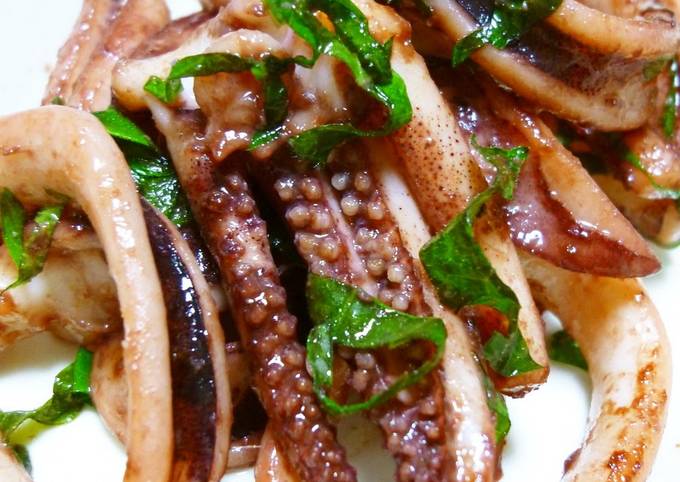 Grilled Squid With Garlic Butter and Soy Sauce