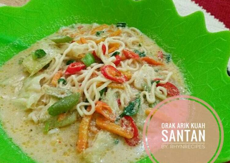 Resep: Orak Arik Mie Instan Kuah Santan Irit Anti Gagal