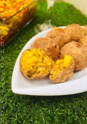 A picture of Crispy meaty yam balls.