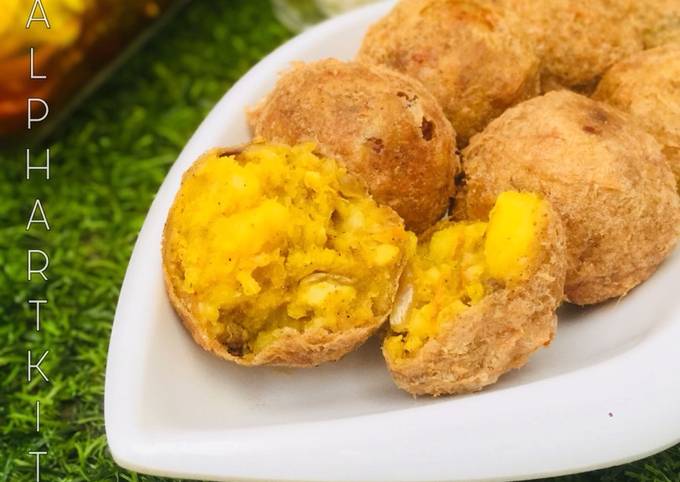 Crispy meaty yam balls Recipe