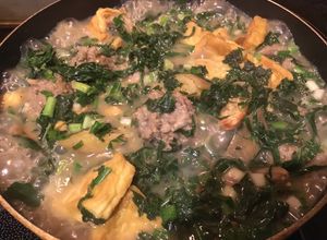 Hình của món Ếch om chuối đậu.