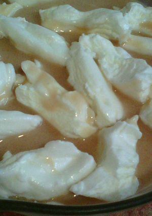 Gyümölcskrémleves(alma+szilva) tojáshab-galuskával recept fotója