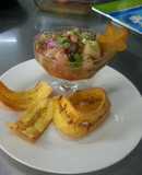 Ceviche de Corvina con jengibre y ajonjolí tostado