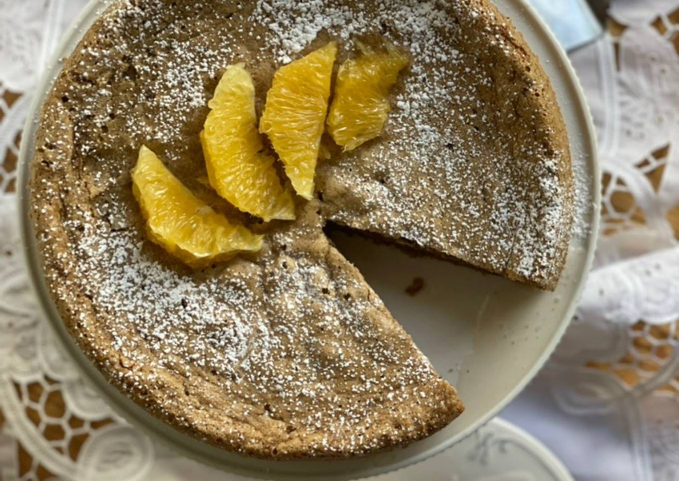 Karithopita - Pastel griego de nuez y aceite de oliva sin gluten y sin azúcar