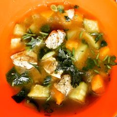 Lemon chicken soup A picture of Lemon chicken soup.