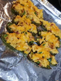 A picture of Leftover Mac 'n' Cheese Stuffed Jalapenos.